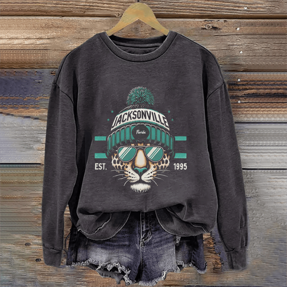 Vintage Jacksonville Football Sweatshirt Game Day Apparel Gift Ideas For Sister