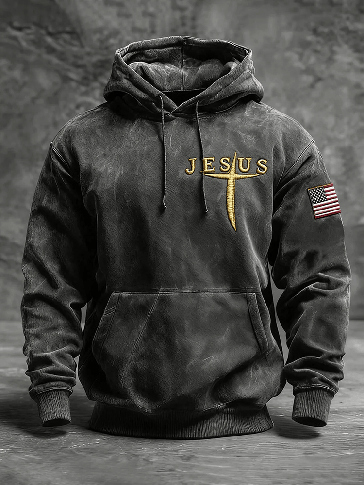 Vintage Jesus Cross Hoodie Faith Based Apparel Christian Gift Ideas