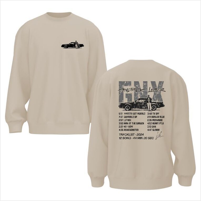 Vintage Kendrick Lamar Gnx With Signature 2 Sides Sweatshirt, Kendrick Lamar New Album Sweater Gifts For Sister