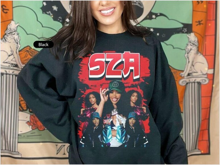 Vintage Kill Bill Sos Album Cover Sza Sweater Sza Embroidered Pullover Sweatshirt Gifts For Friends