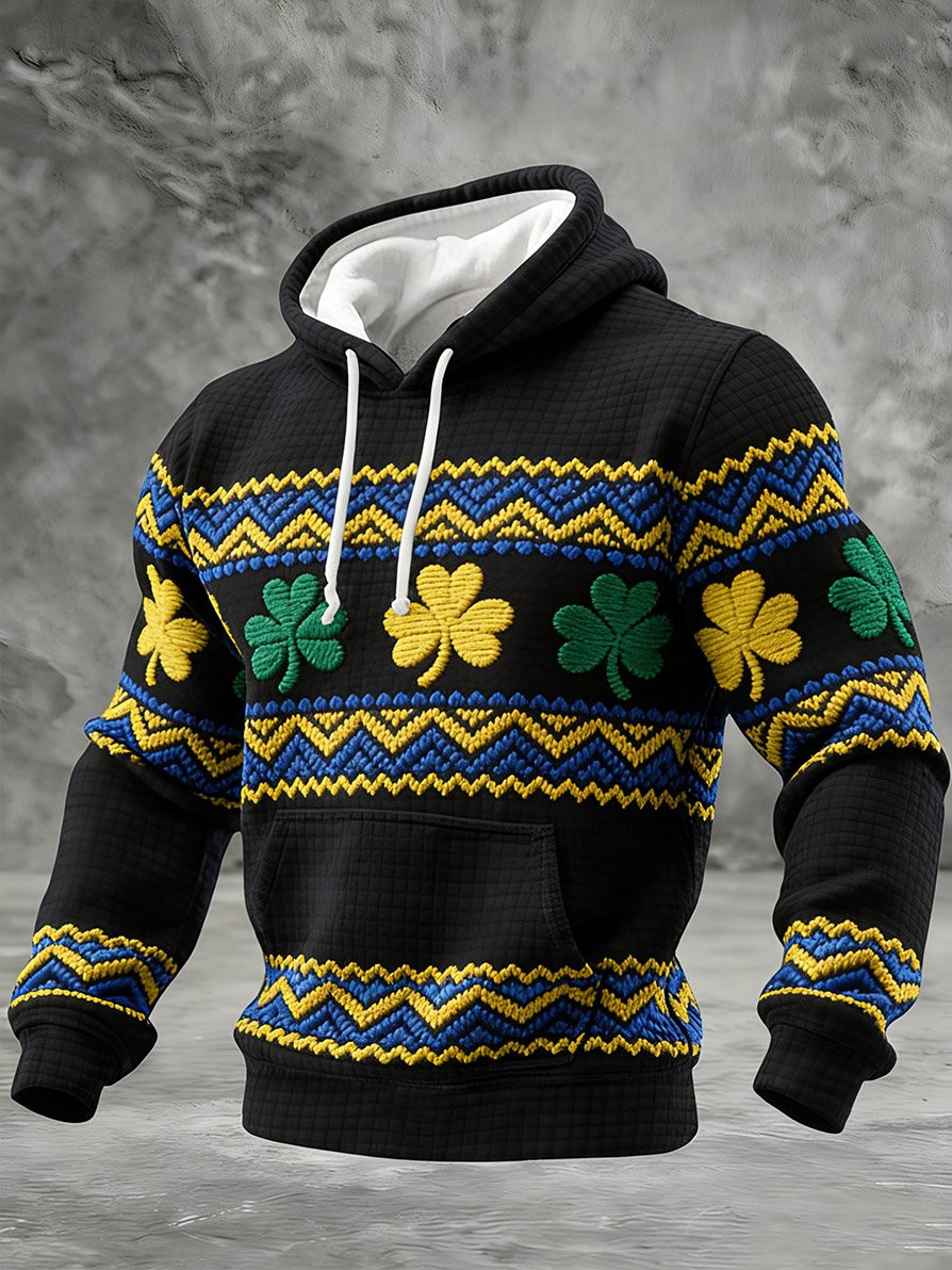 Vintage Lucky Shamrock Hoodie St Patricks Day Clothes Men St Patty's Gift Present Ideas