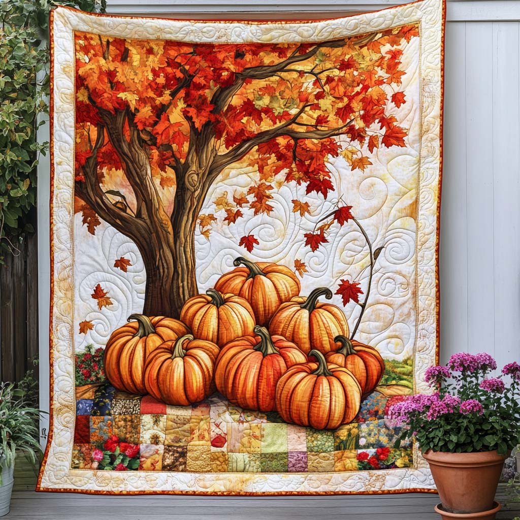 Vintage Maple Vibe Quilted Blanket Fall Cozy Blankets Cute Turtle Lover Gift Ideas