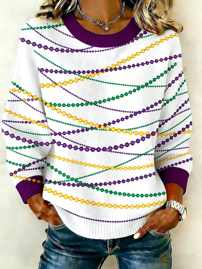 Vintage Mardi Gras Sweater Mardi Gras Clothes Women Gifts For Mother