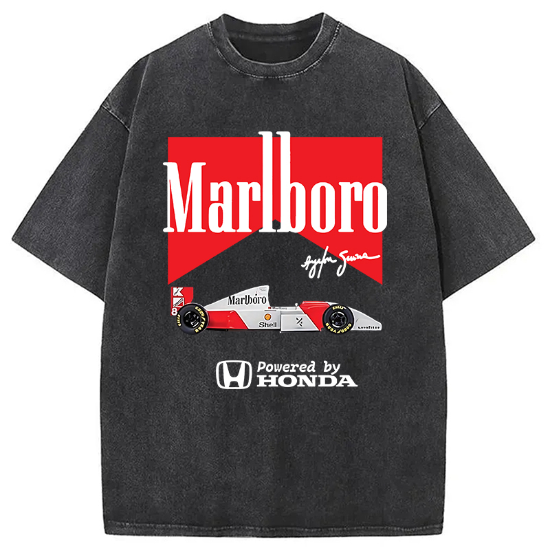 Vintage Marlboro Racing Washed T-Shirt Trendy Aesthetic Graphic Apparel Gifts For Sister