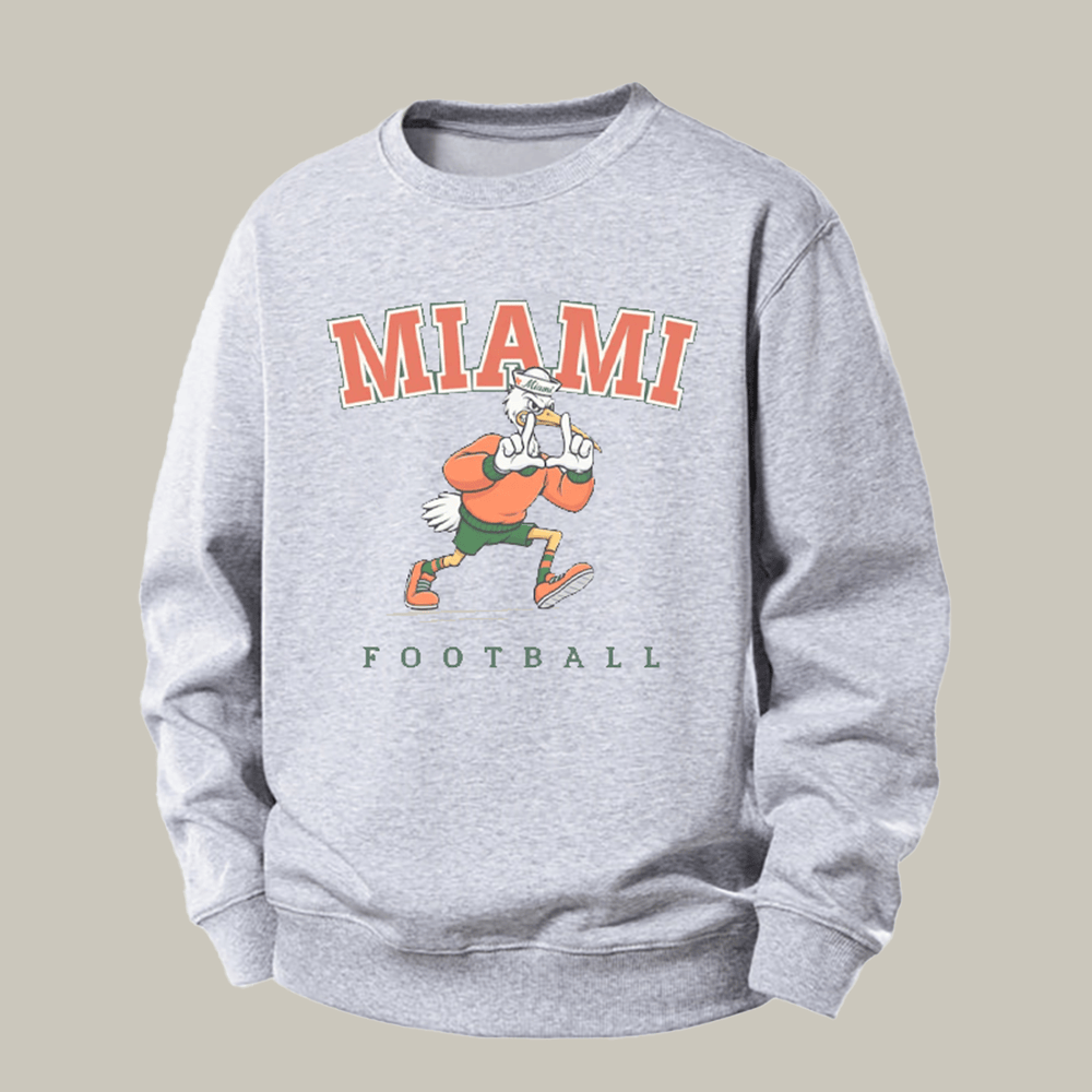 Vintage Miami Football Mascot Sweatshirt Game Clothes Unique Gift Ideas For Her