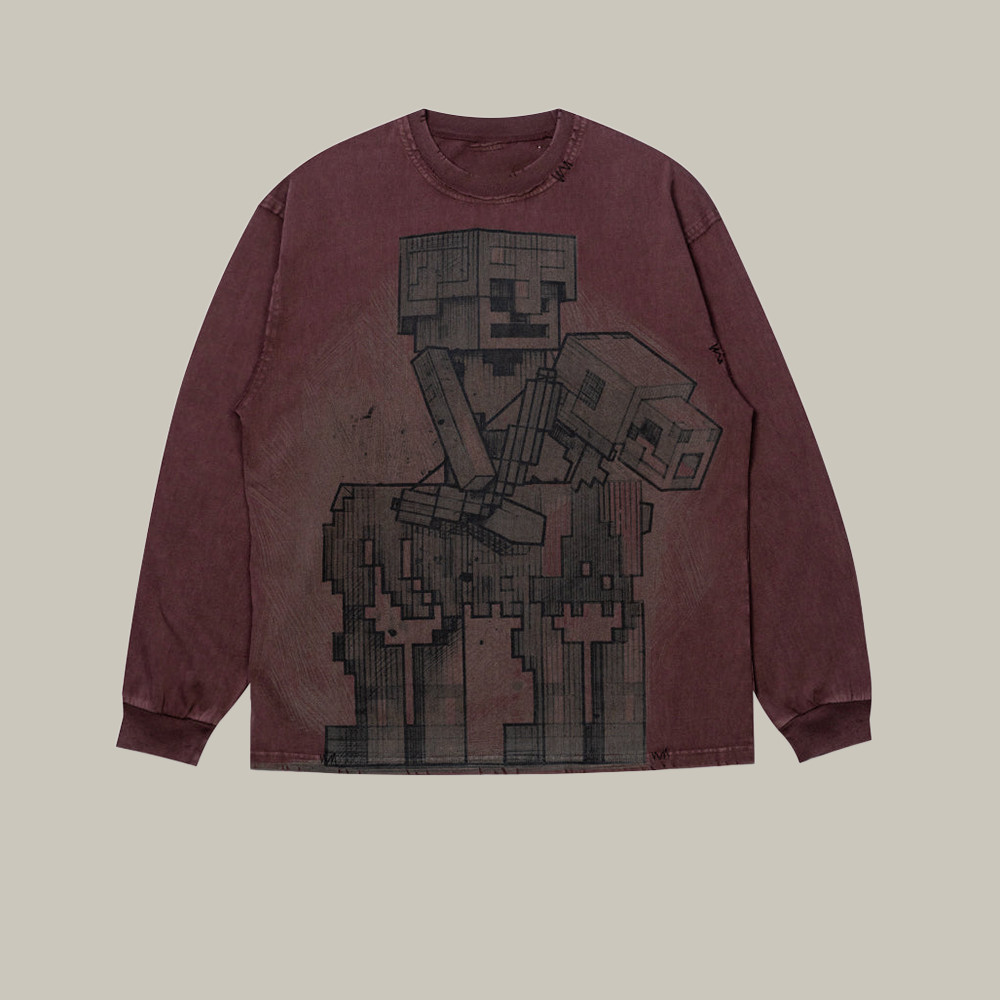 Vintage Minecraft Merch Horseman Sweatshirt Minecraft Art Apparel Horseman Lover Gifts