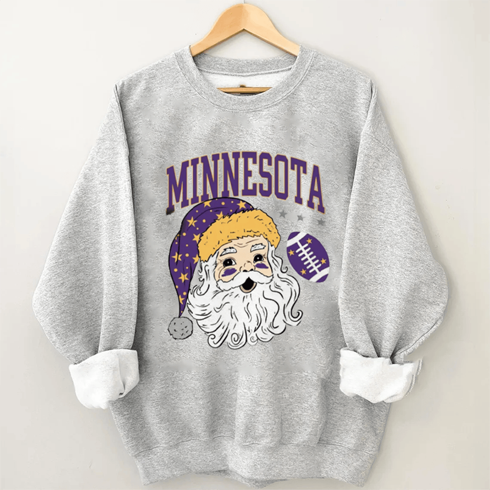 Vintage Minnesota Football Sweatshirt Christmas Santa Gifts For Football Fan