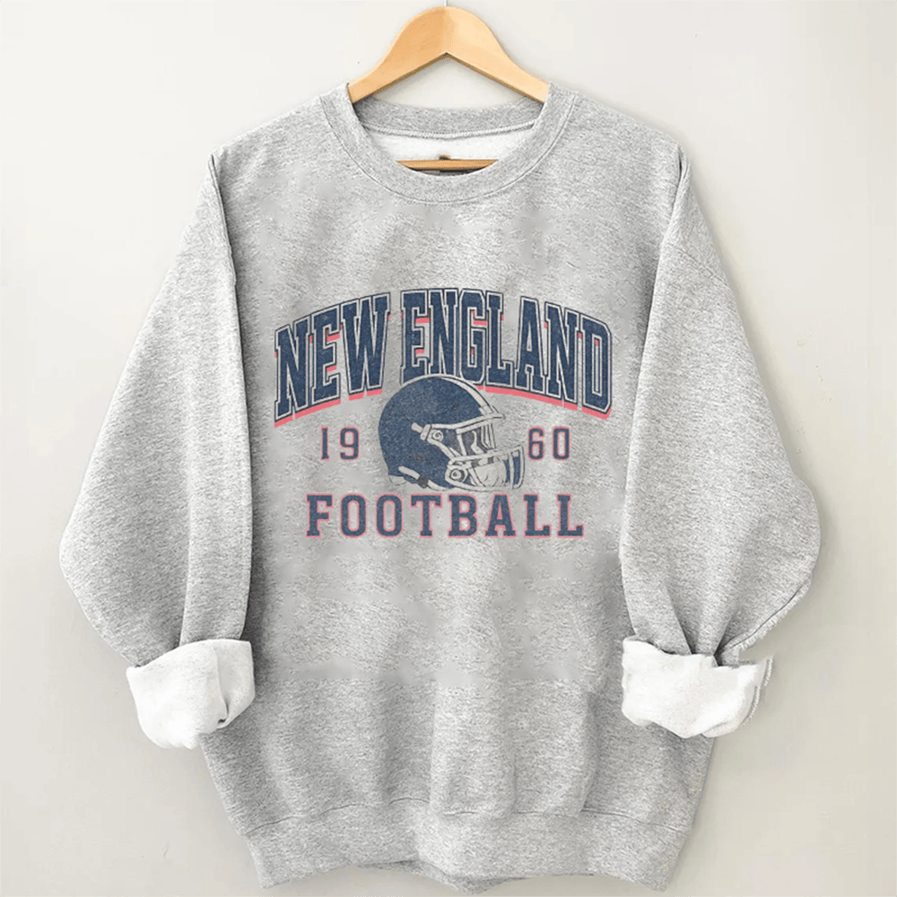 Vintage New England Football Sweatshirt Game Day Clothing Gifts For Football Player