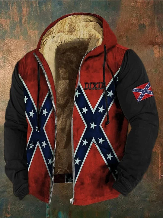 Vintage Old Dixie Zip Hoodie Southern Pride Clothing Old Dixie Merch Anniversary Gift for Men