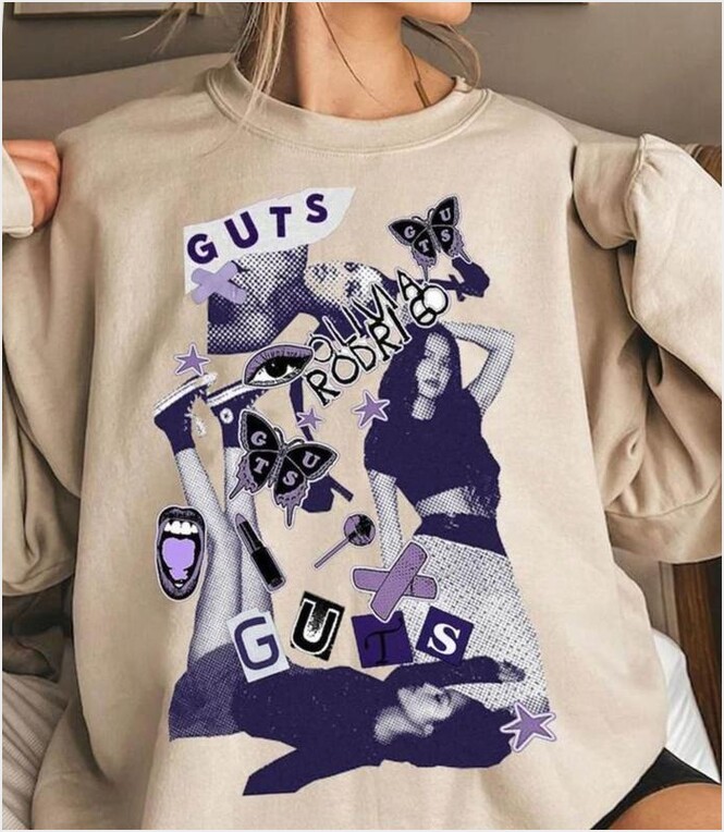 Vintage Olivia Rodrigo Guts Album Tour Sweater Olivia Rodrigo Sweatshirt Gifts For Sister Trendy Merch Vintage Olivia Rodrigo Guts Album Tour Sweater Olivia Rodrigo Sweatshirt Gifts For Sister Trendy Merch