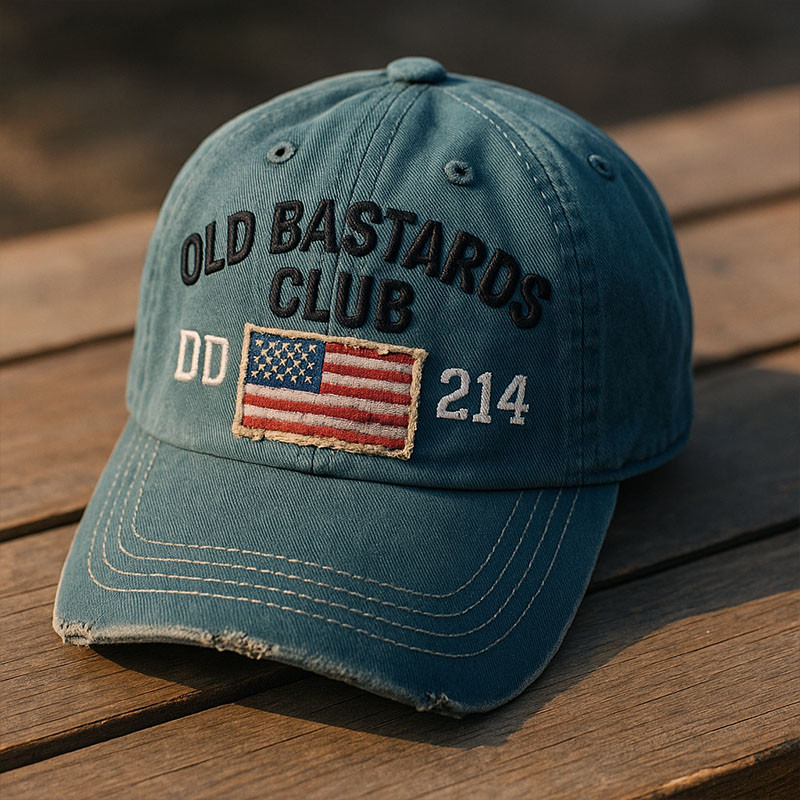 Vintage Our Bastards Club DD 214 Veteran Hat Military Baseball Cap Best Gifts For Him