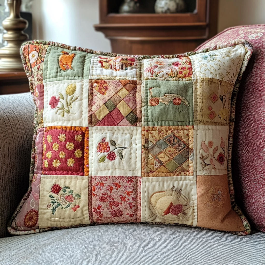 Vintage Patchwork Pillow Case Stylish Pillow Gift Idea for Special Occasions