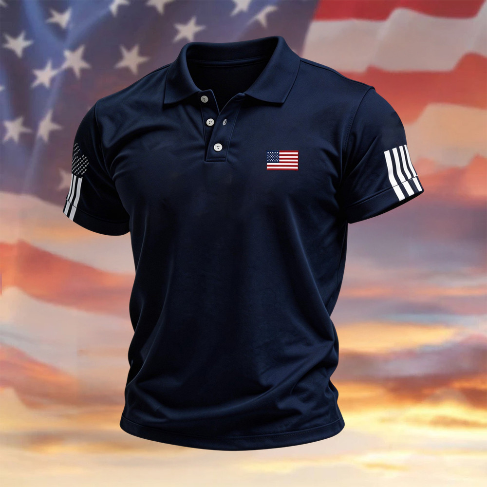 Vintage Patriotic American Flag Polo Shirt 4Th Of July Outfits Present For Patriots