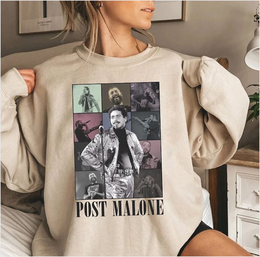 Vintage Posty Sweatshirt, Post Malone Sweatshirt, Rapper Sweatshirt Gifts For Fans Trendy Merch