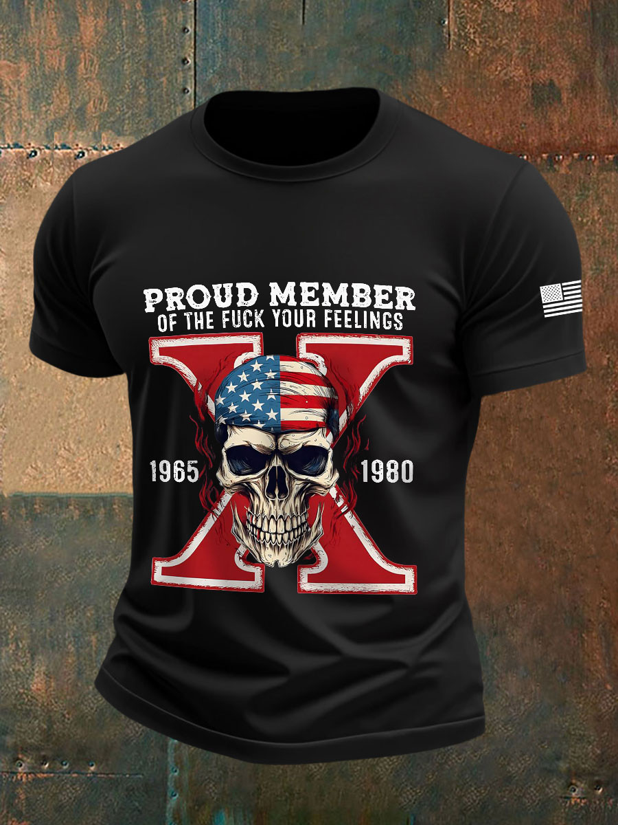 Vintage Proud Member Of The Fuck Your Feelings T-Shirt Gen X 1965 1980 Merch Gift Ideas