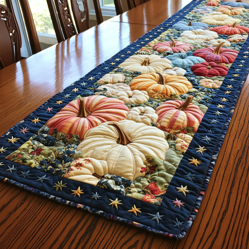 Vintage Pumpkin Quilted Table Runner Best Fall Table Runners Gifts For My Mother In Law