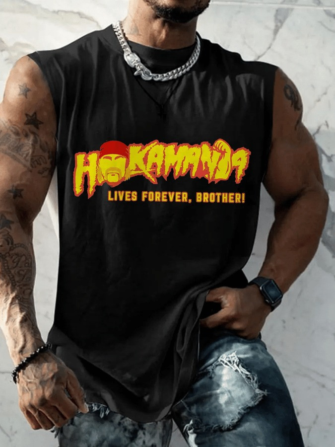 Vintage Remember Hulk Hogan Brother Print Men's Tank Top Hulk Hogan Memorial Gifts
