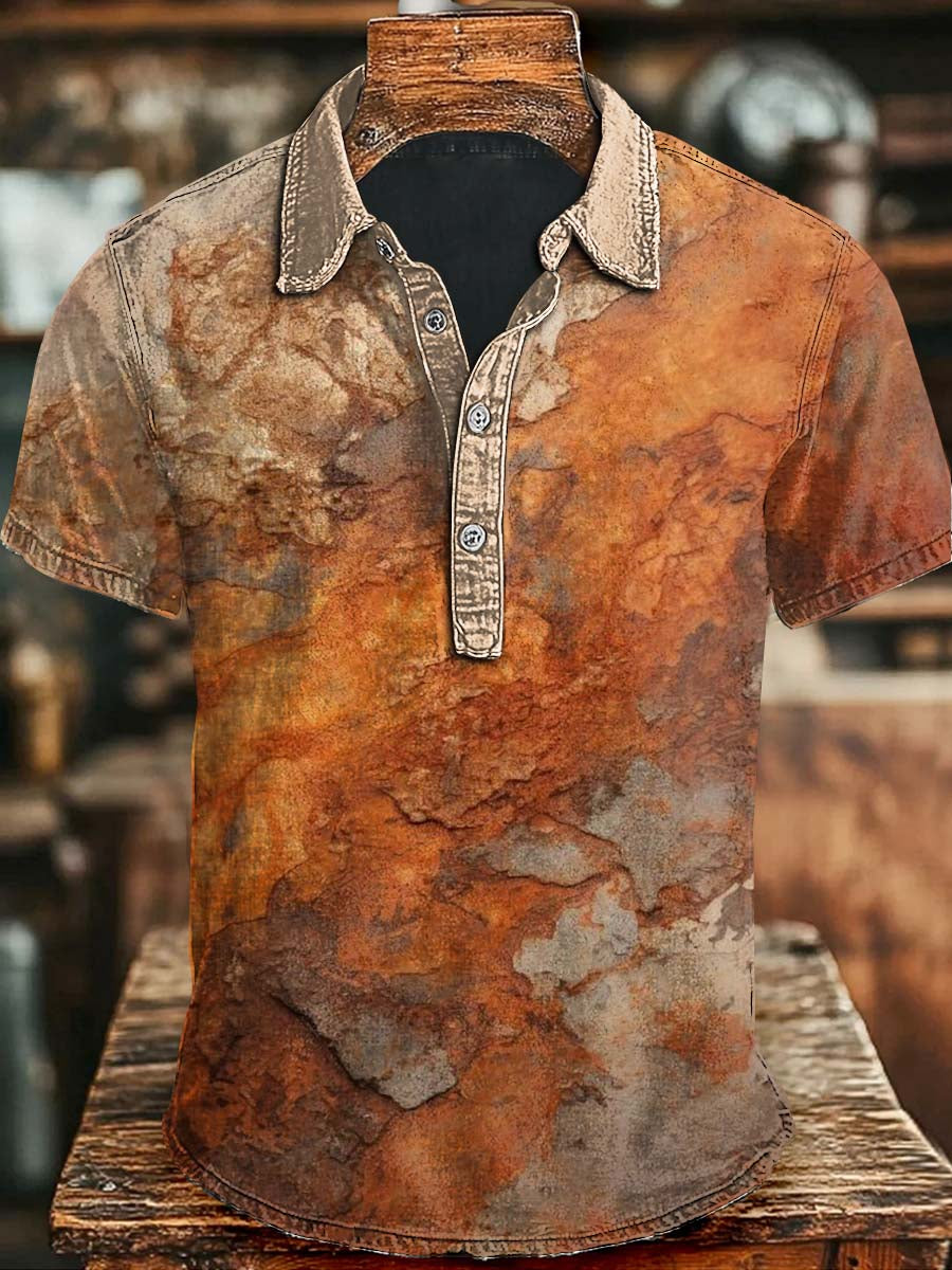 Vintage Rust Gradient Polo Shirt Halloween Lovers Gifts For Friend