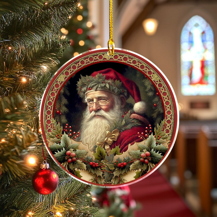 Vintage Santa Claus Christmas Ornament Retro Xmas Decor Gifts For Family