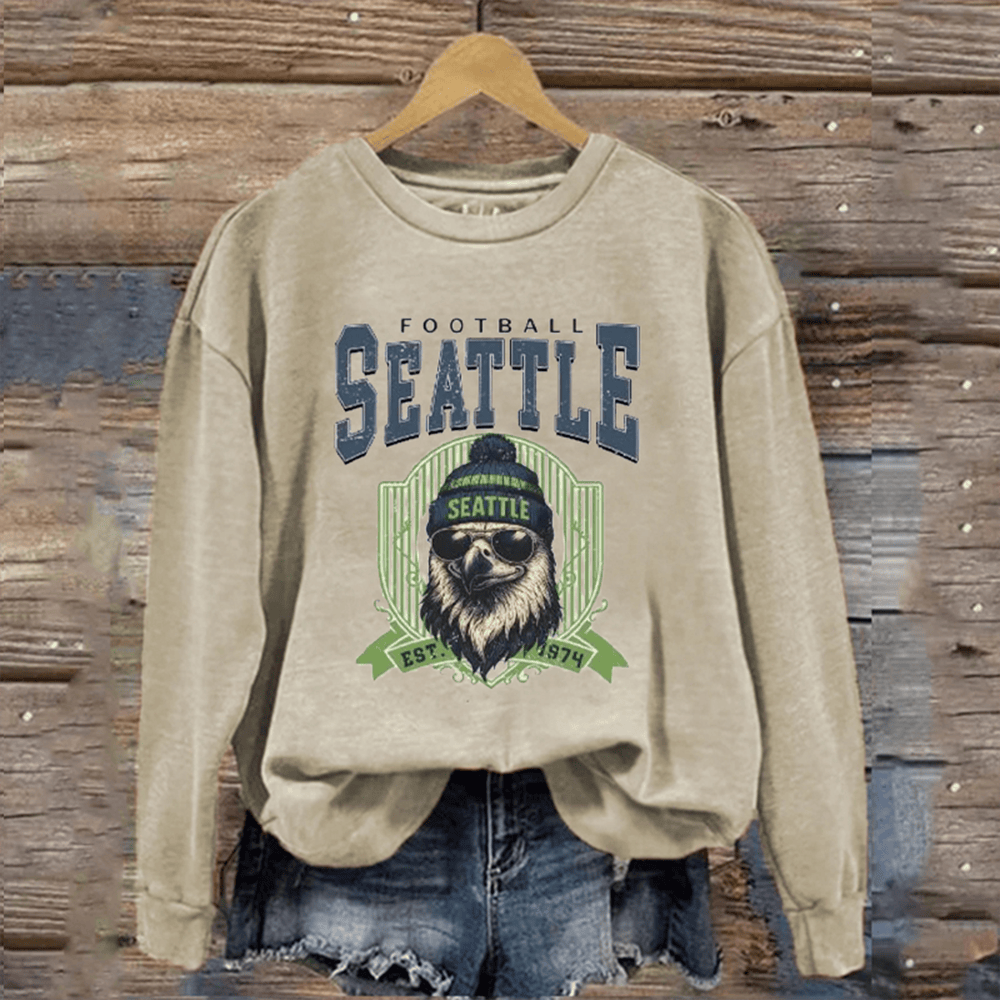 Vintage Seattle Football Sweatshirt Est 1974 Clothes Unique Gift For Boyfriend