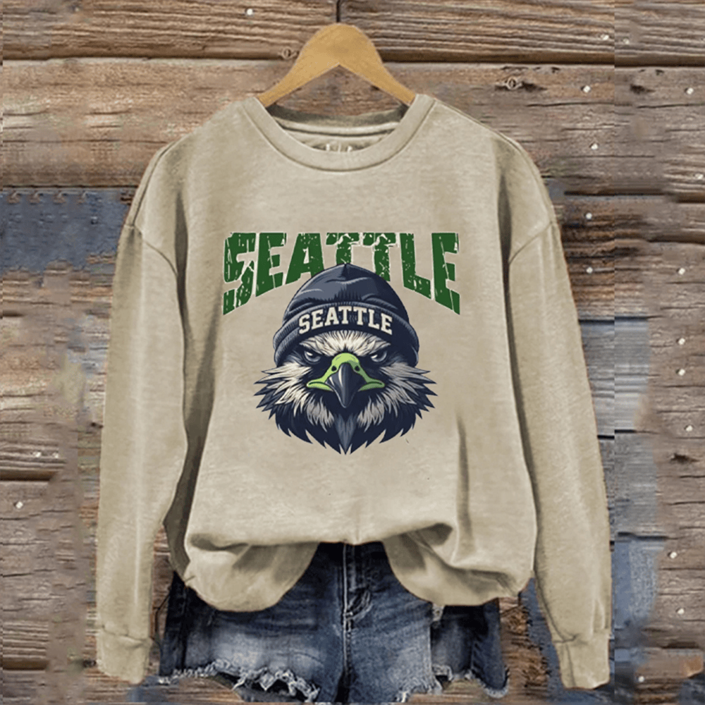 Vintage Seattle Football Sweatshirt Game Day Apparel Best Gifts For A Football Player
