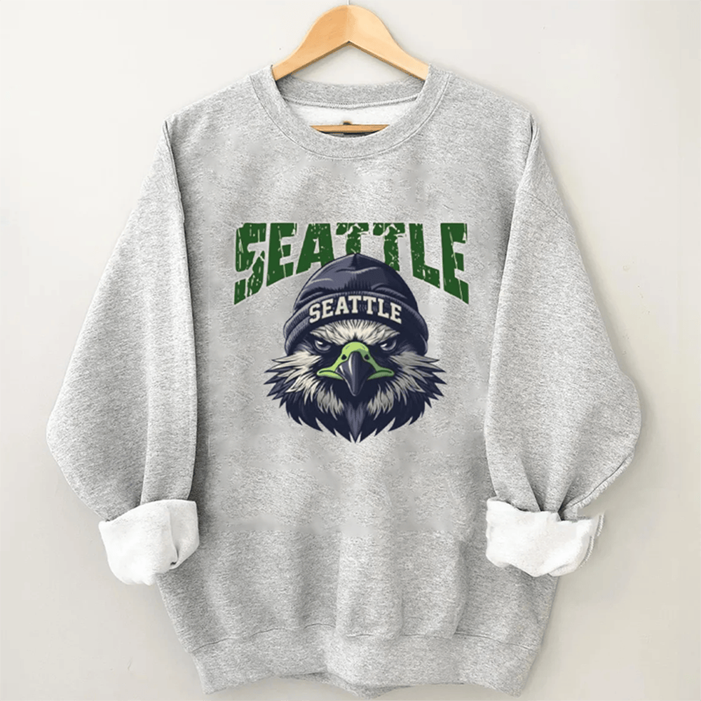 Vintage Seattle Football Sweatshirt Game Day Clothes Best Gifts For A Football Player