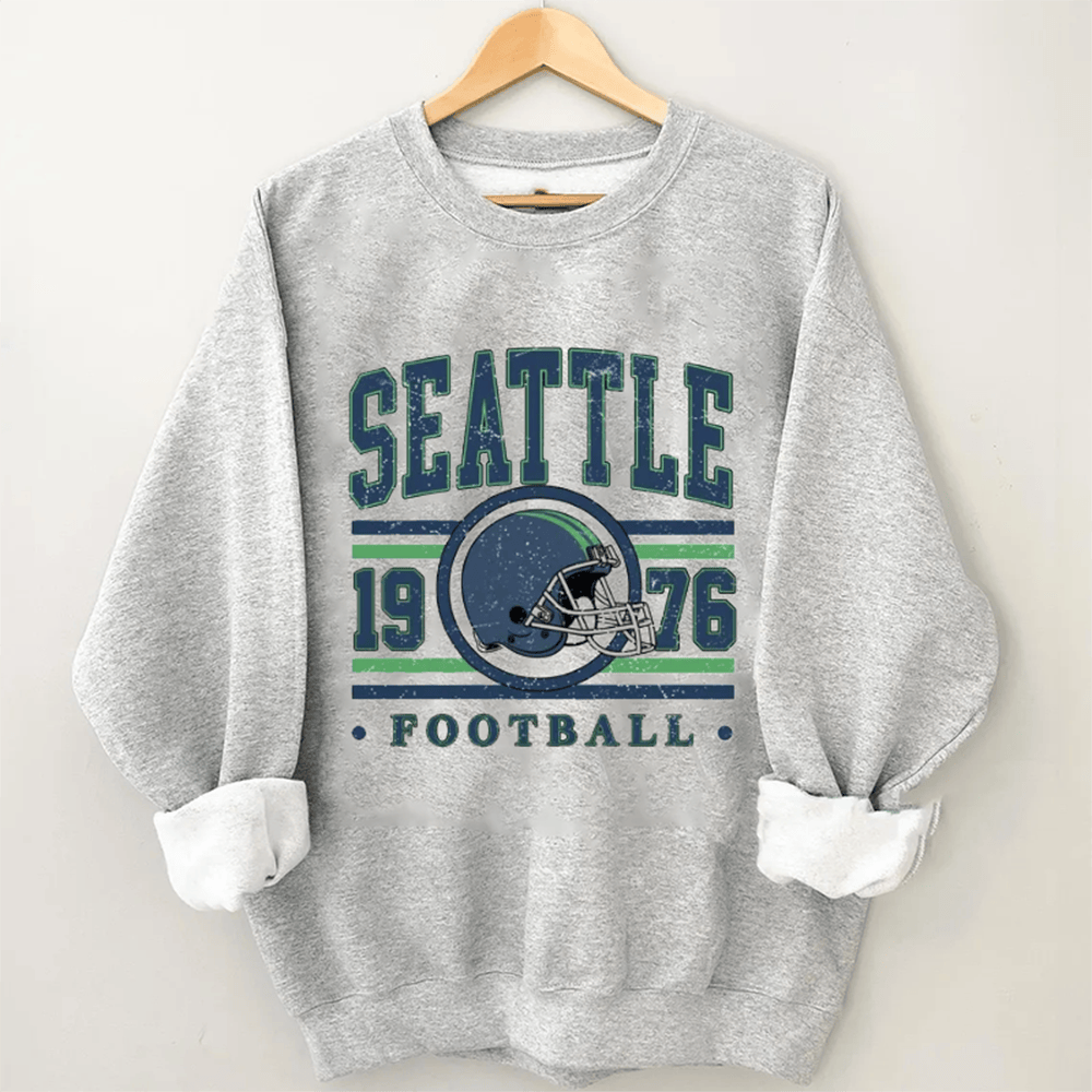 Vintage Seattle Football Sweatshirt Game Day Clothes Unique Gift For Fan