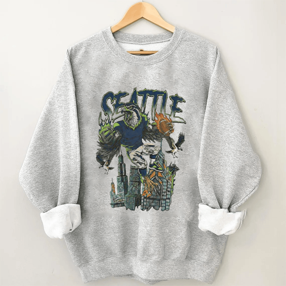 Vintage Seattle Football Sweatshirt Game Day Clothing Unique Gift For Football Lovers
