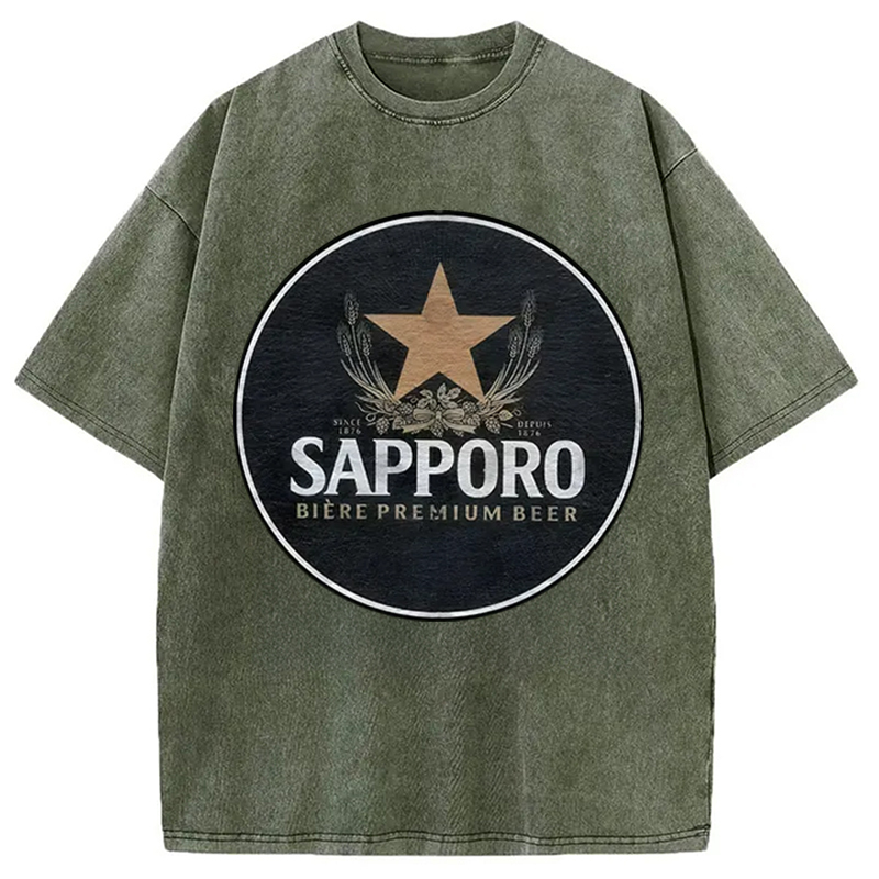 Vintage Star Beer Japanese Washed T-Shirt Funny Aesthetic Trendy Apparel Gifts For Her Vintage Star Beer Japanese Washed T-Shirt Funny Aesthetic Trendy Apparel Gifts For Her
