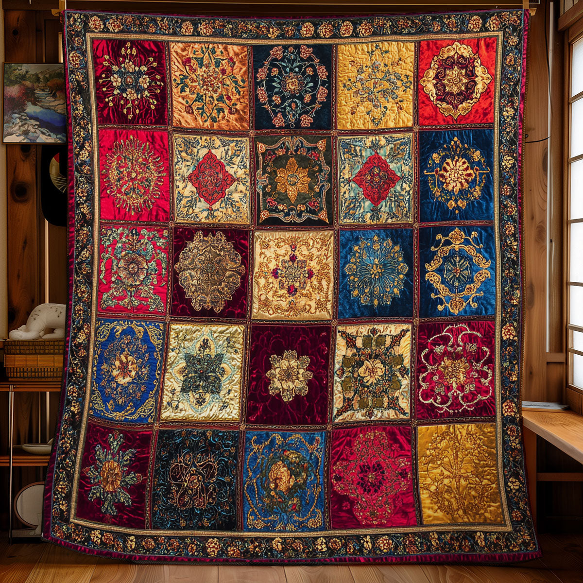 Vintage Tapestry Quilted Blanket Winter Blanket Holiday Gifts For Grandma