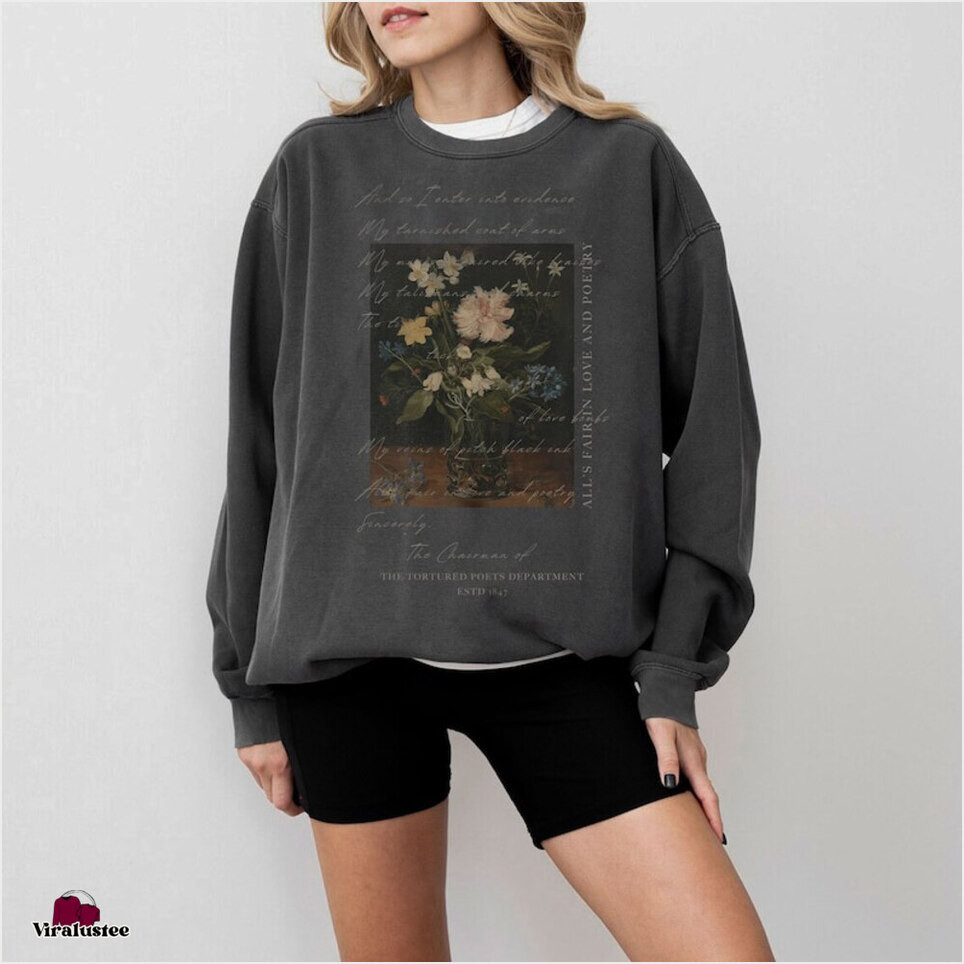 Vintage Taylor Swift Tortured Poets Department Sweatshirt Ttpd Merch Swifties Gifts Gifts For Her