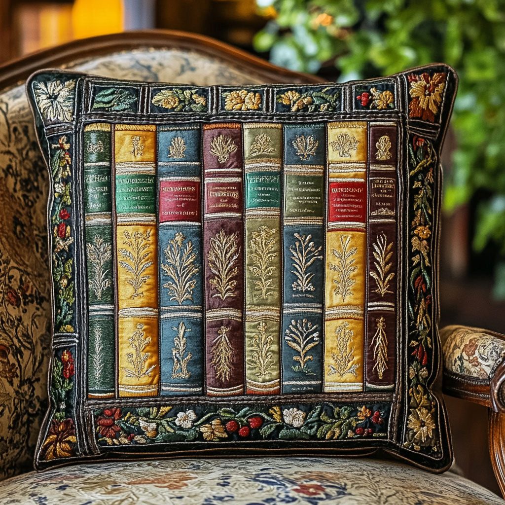 Vintage Tomes Quilted Pillow Case Throw Pillow Case Covers Gifts For Readers