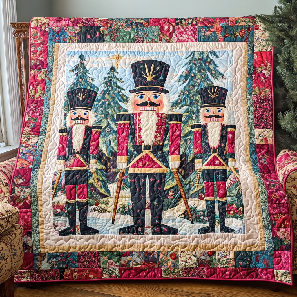 Vintage Toy Soldiers Quilted Blanket Christmas Presents For Wife
