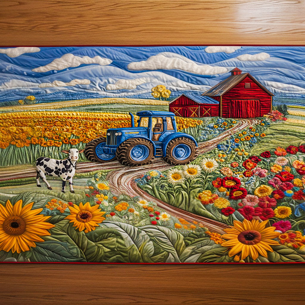 Vintage Tractor Quilted Table Runner Dining Room Table Decor Ideas Best Tractor Gifts Items