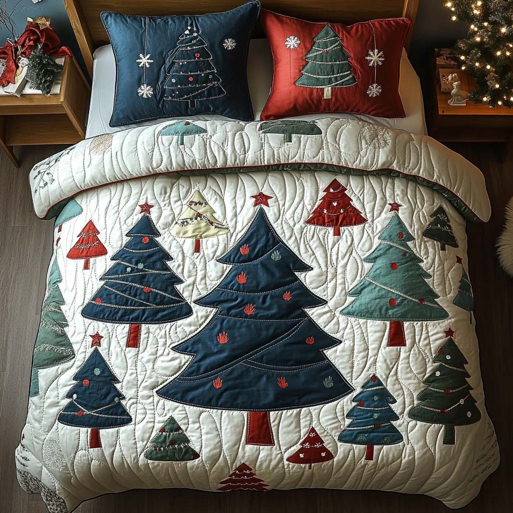 Vintage Tree Quilted Bedding Set Bedspreads King Nature Inspired Gift For Grandma