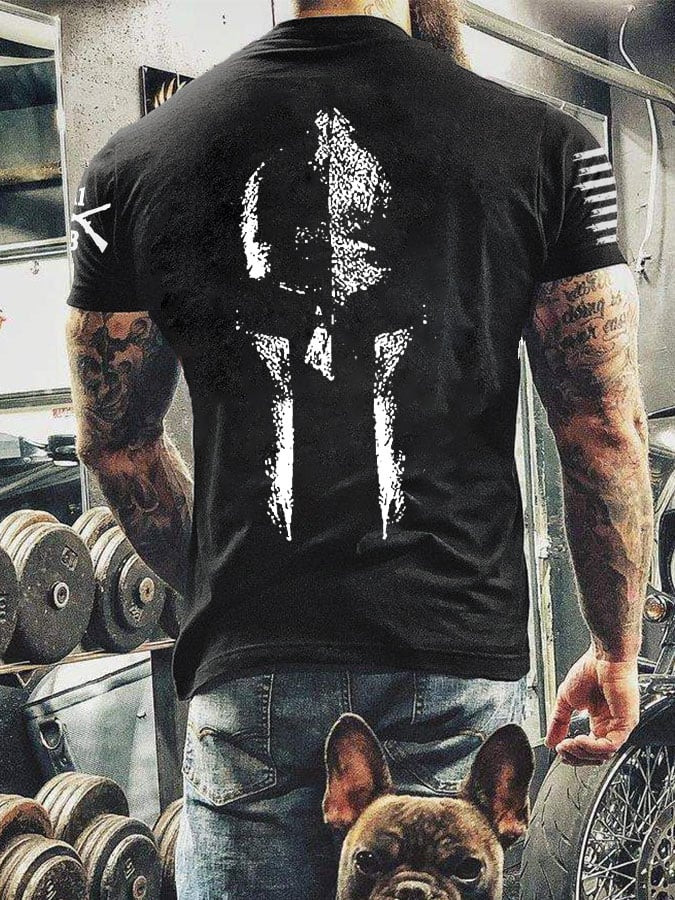 Vintage US Veteran Skull Pattern T-Shirt American Flag Shirt Unique Gifts For Him