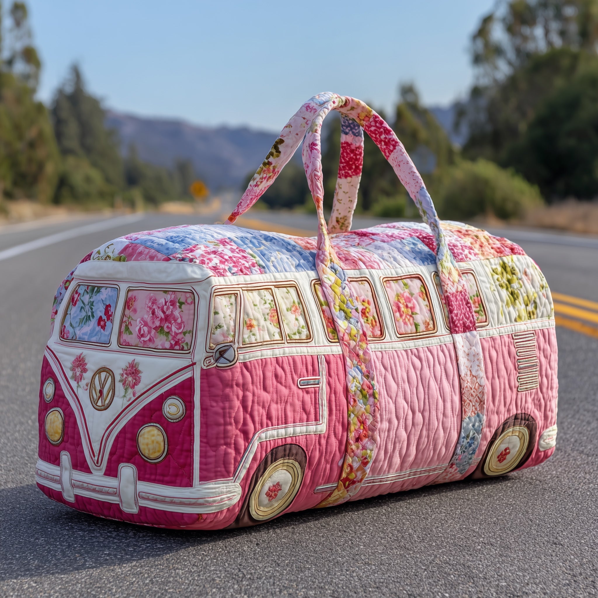 Vintage Van Quilted Duffle Bag Holiday Gift Idea