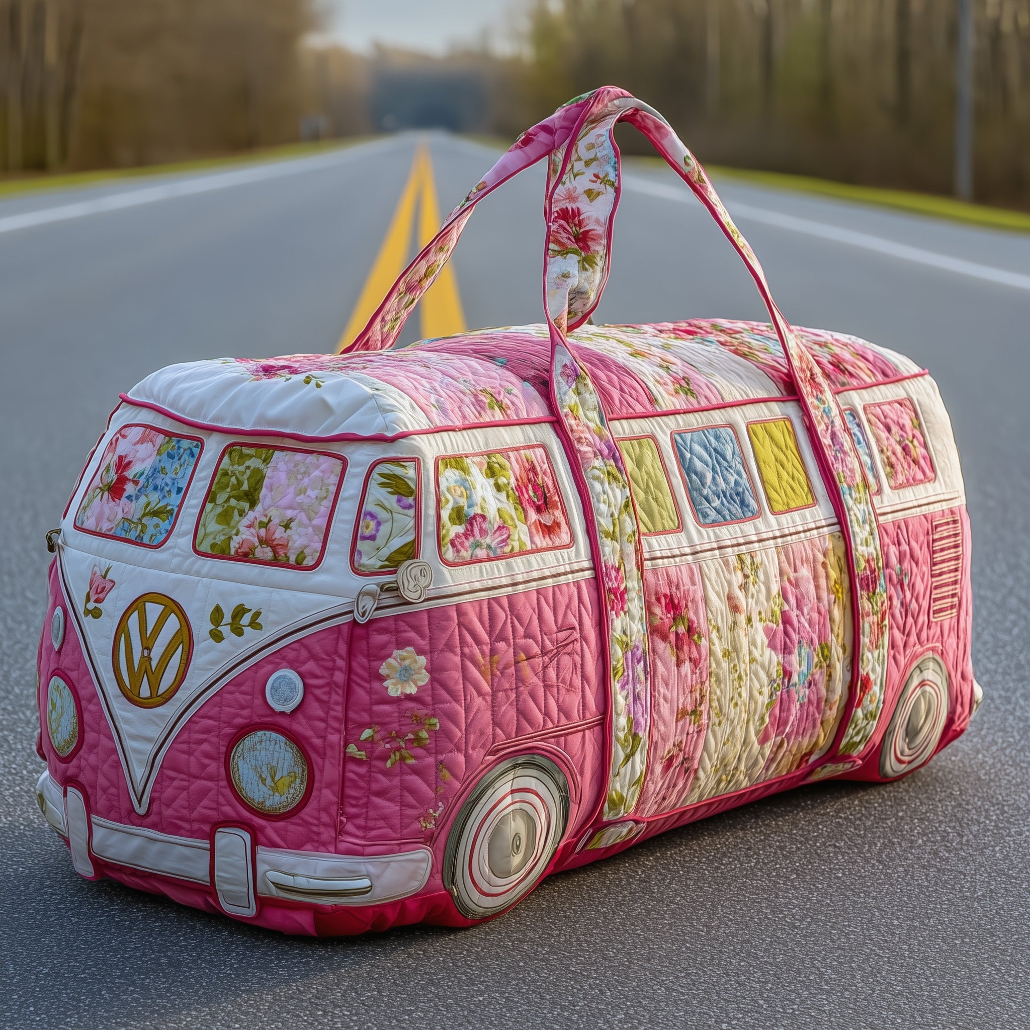 Vintage Van Quilted Duffle Bag New Year Gift Idea