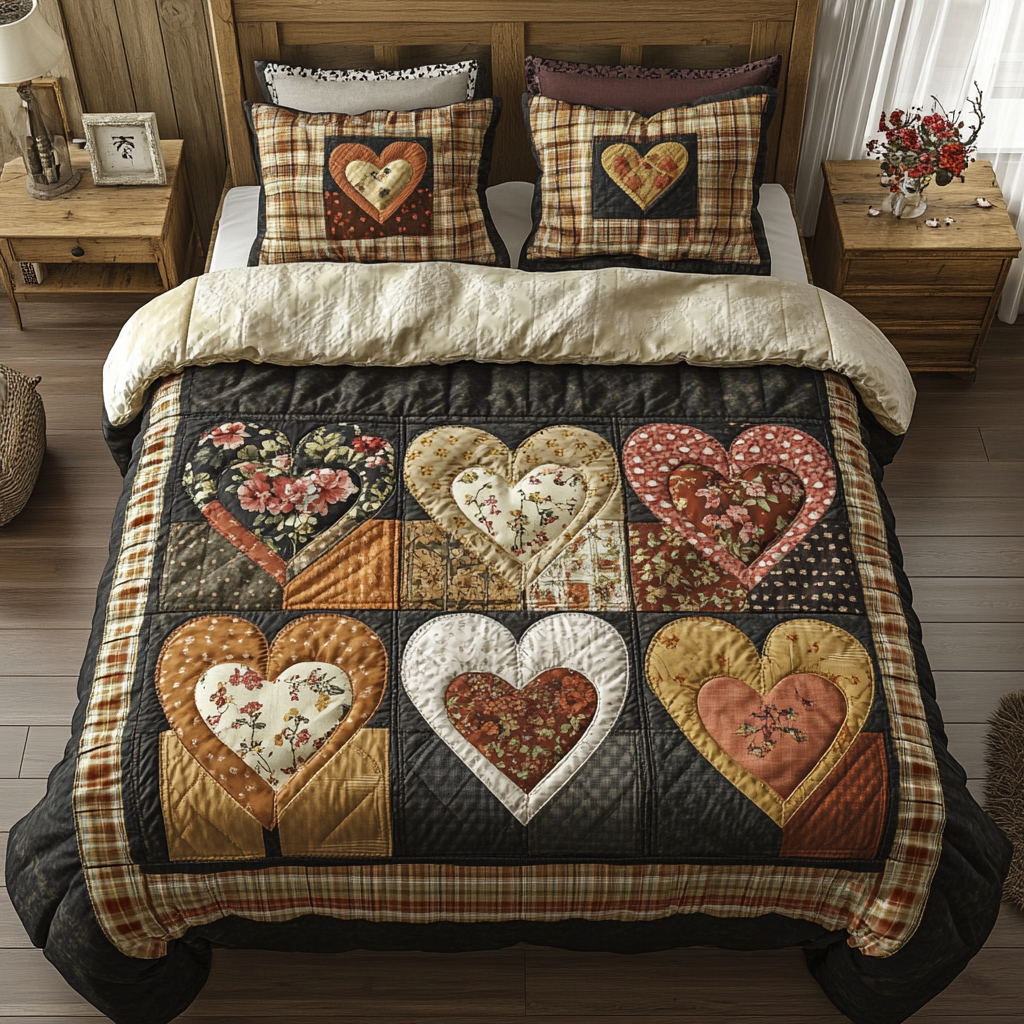 Vintage Vibes Quilted Bedding Set Elegant Bedding Set Gift for Newlyweds