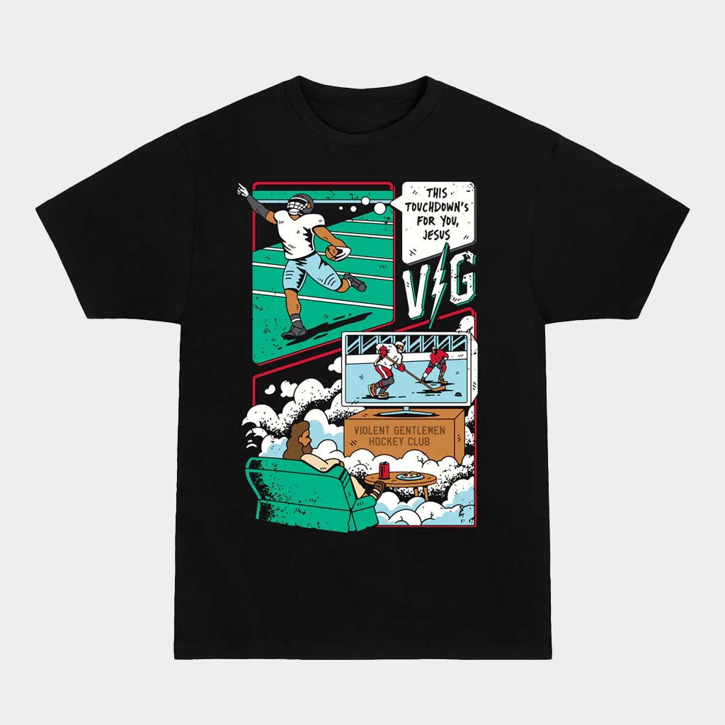 Violent Gentlemen Merch Jesus Watches Hockey T-Shirt Presents For Hockey Lovers