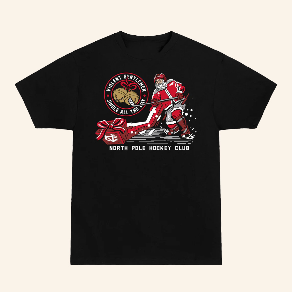 Violent Gentlemen Merch North Pole Hockey Club T-Shirt Christmas Gift Ideas For Dad