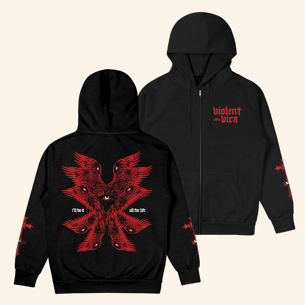 Violent Vira Merch God Complex Zip Hoodie Music Lover Gift Ideas For Him