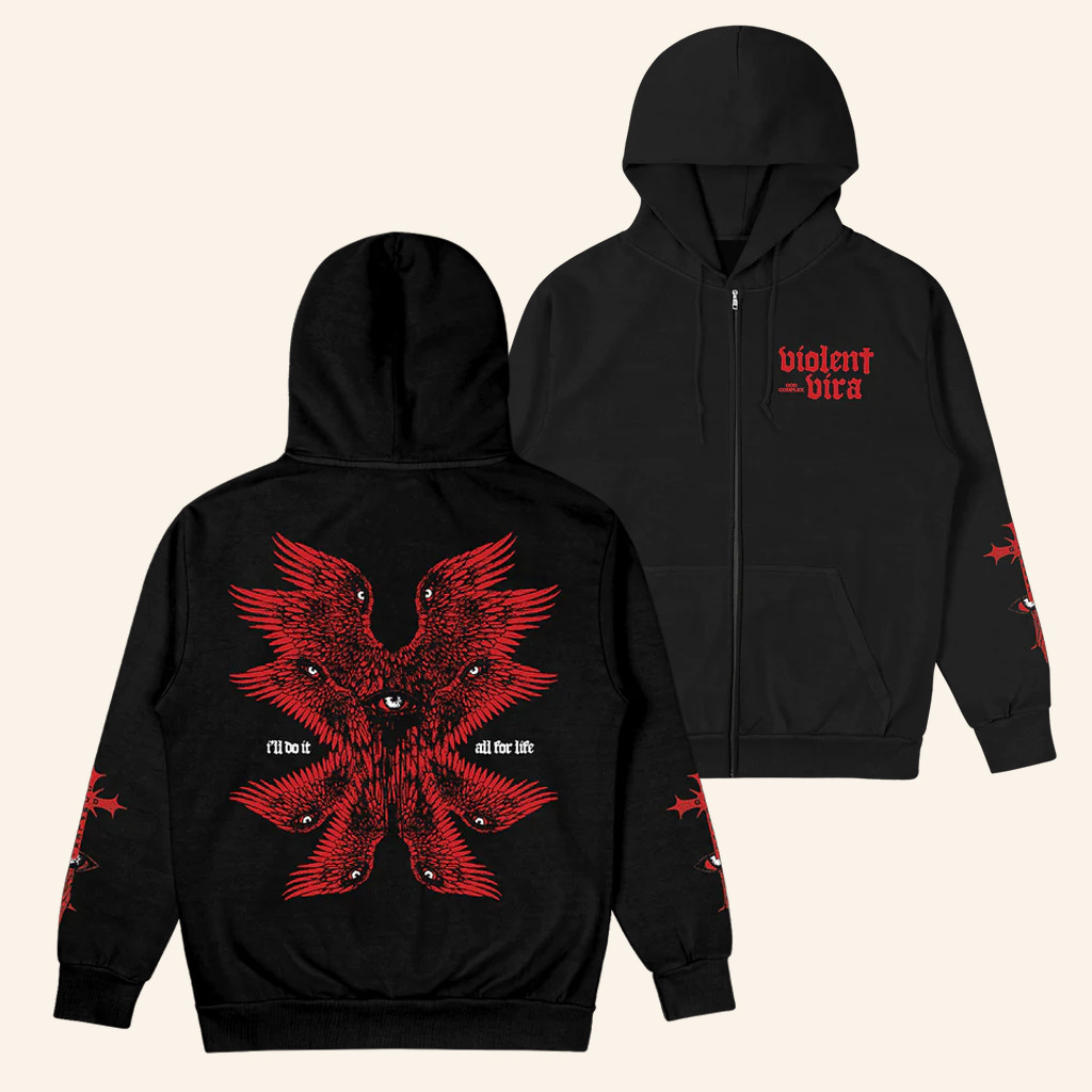 Violent Vira Merch God Complex Zip Hoodie Unique Gifts For Music Lovers