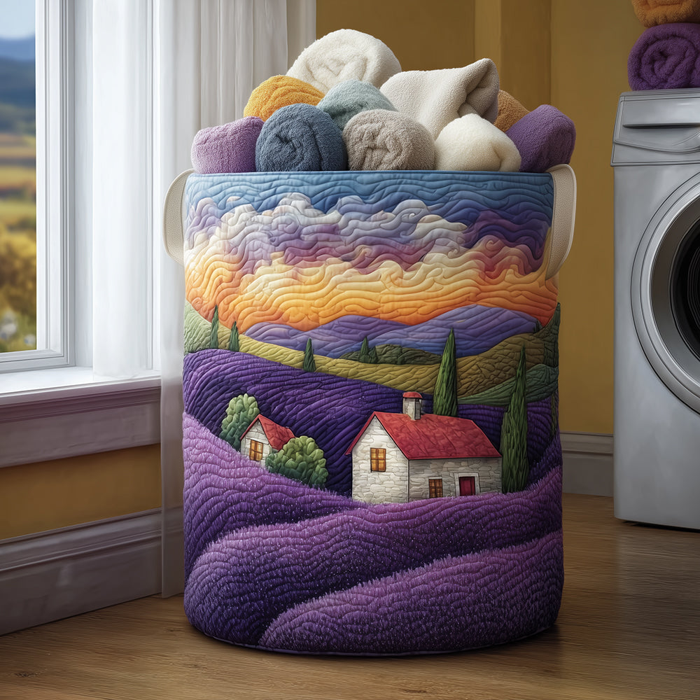 Violet Fields Quilted Laundry Basket Mother's Day Merch Gift