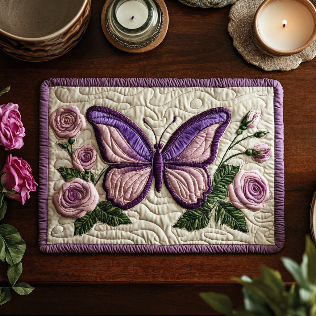 Violet Flight Quilted Place Mat Christmas House Decor Christmas Gifts For Flower Lovers