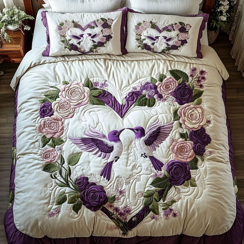 Violet Vow Quilted Bedding Set Duvet Cover Bedspread  Bedroom Decor Gifts For Ladies