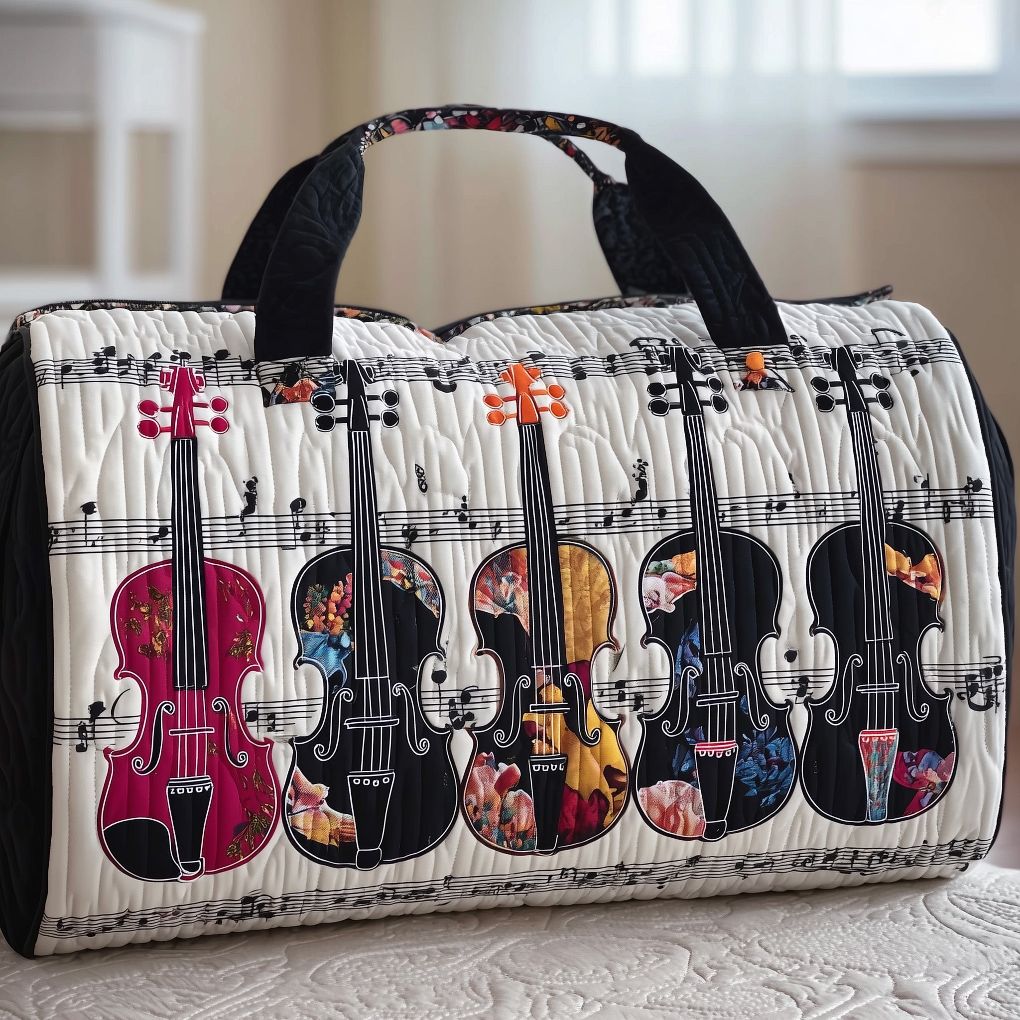 Violin Chord Quilted Duffle Bag Father's Day Gift Idea