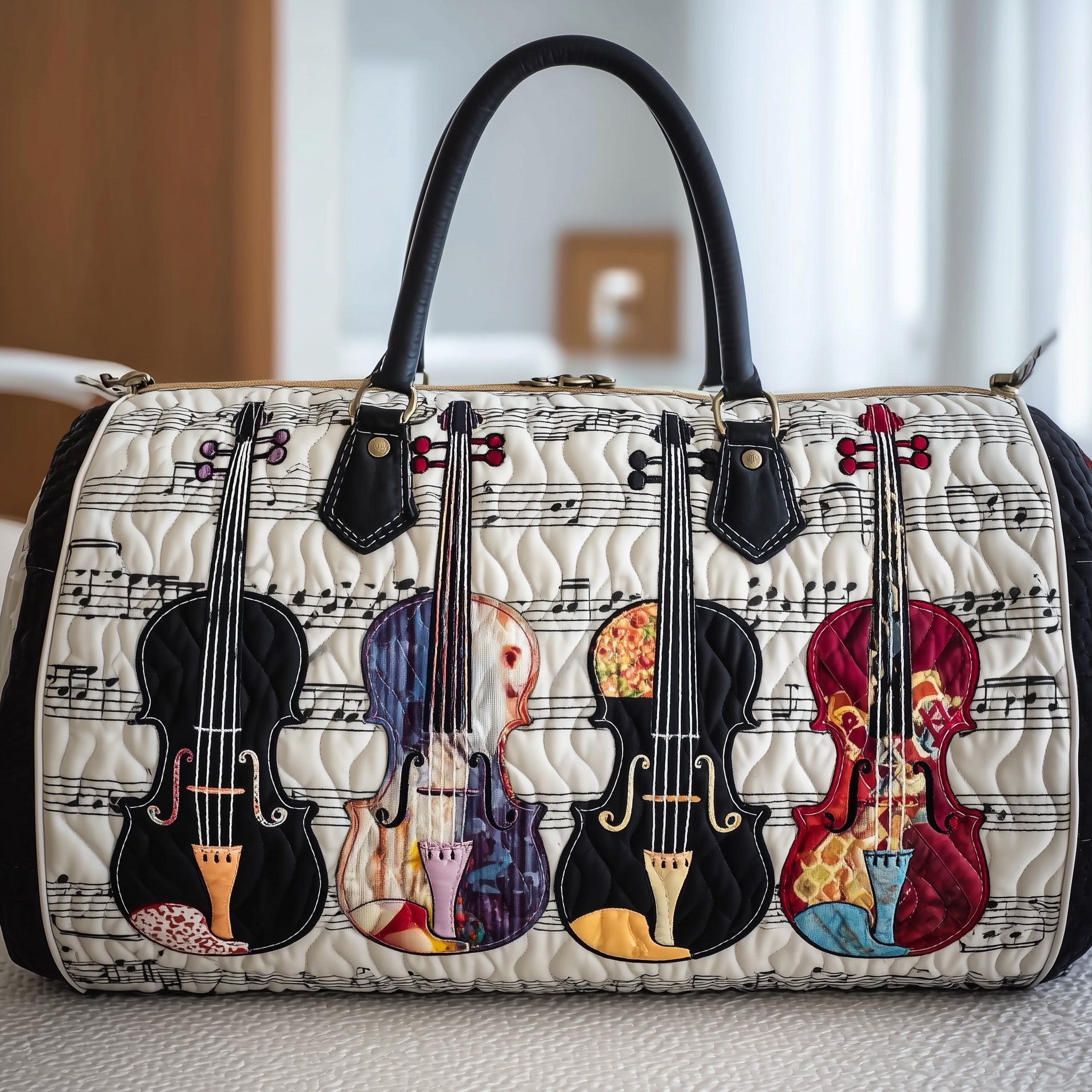 Violin Chord Quilted Duffle Bag Halloween Gift Idea