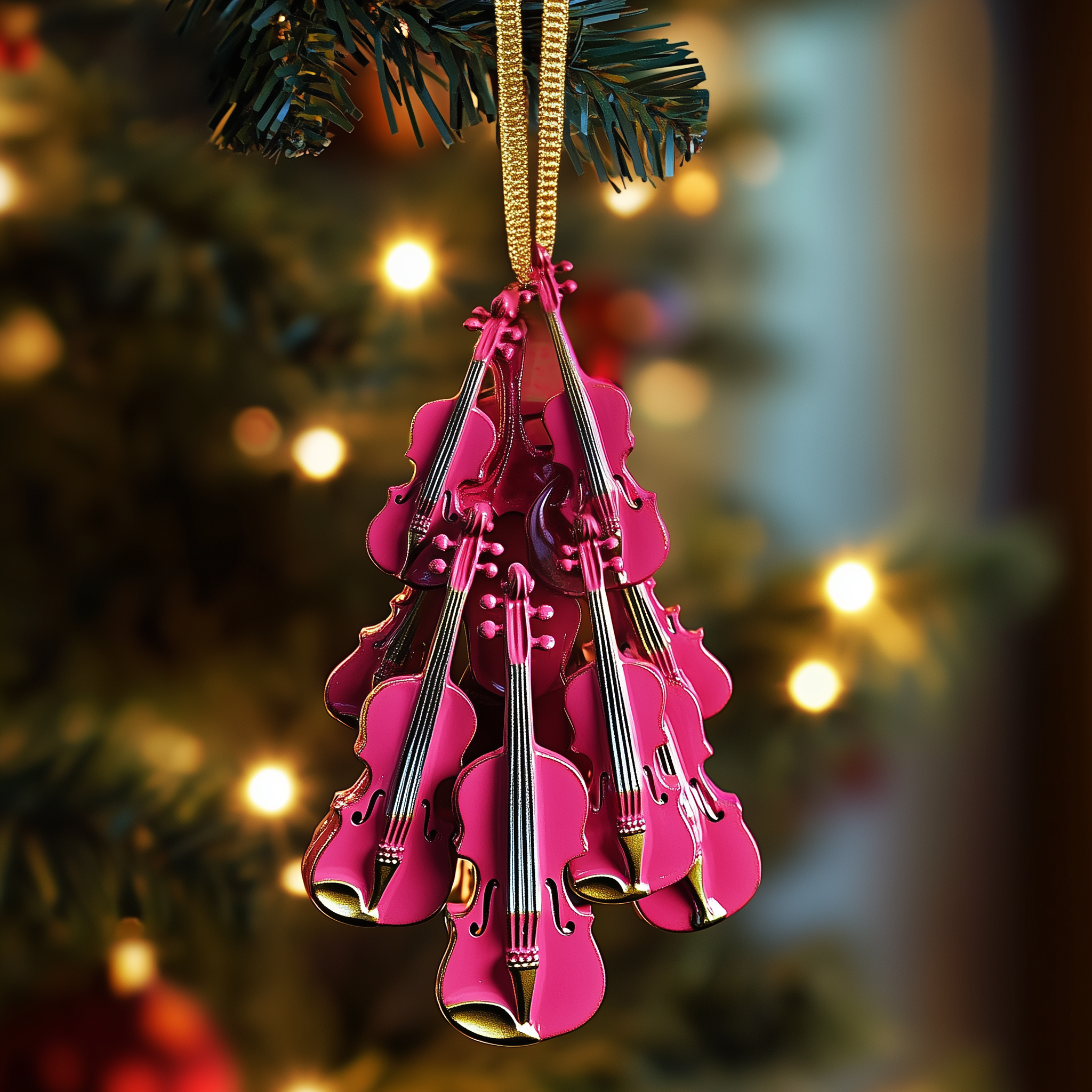 Violin Concert Mica Ornament Musical Christmas Ornament Beautiful Holiday Gift For Family And Friends