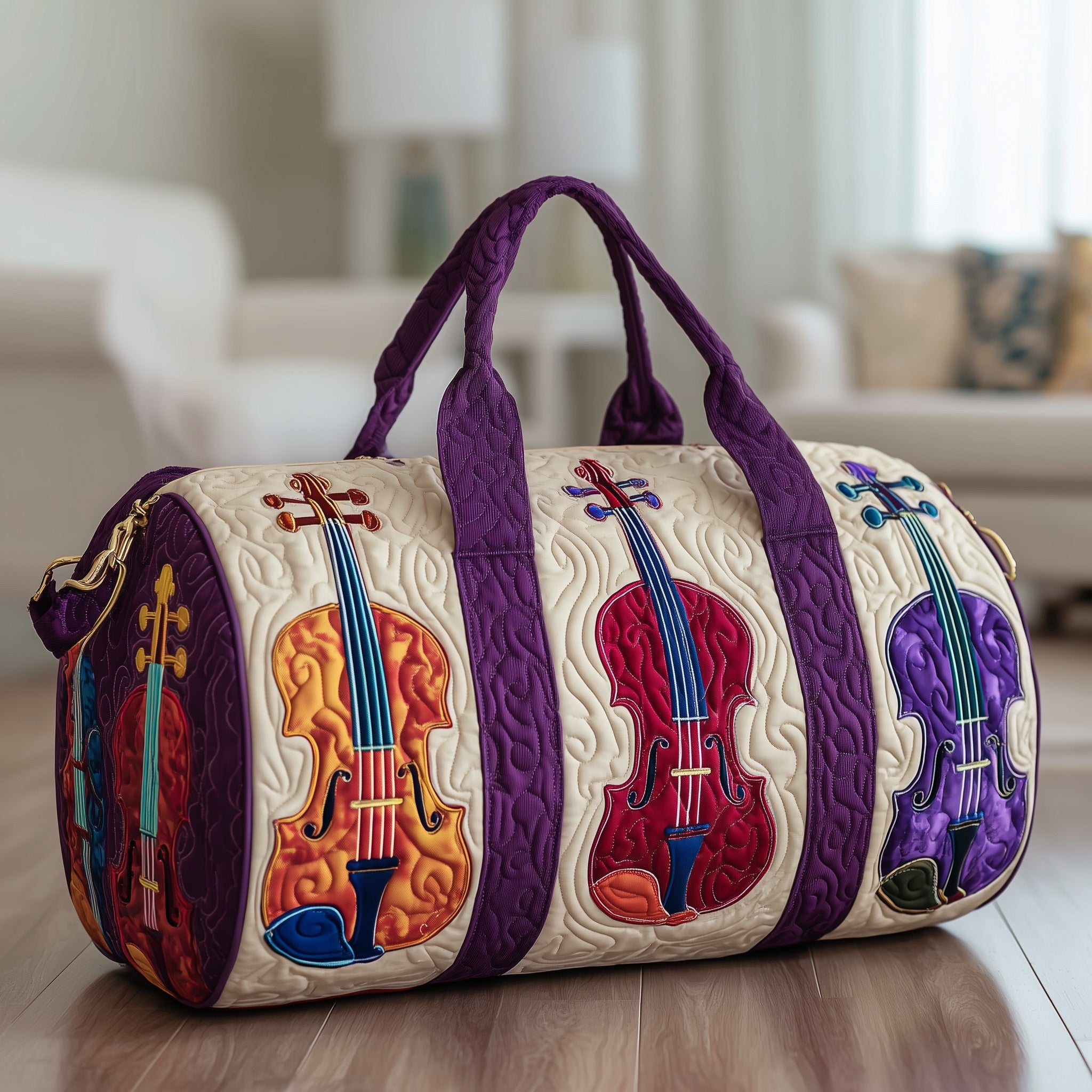Violin Quilted Duffle Bag Thanksgiving Gift Idea